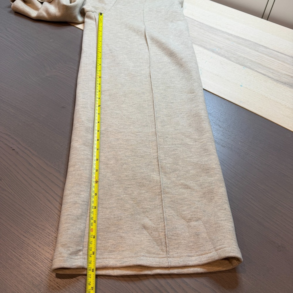 OGL Pants Women Large High-Waisted Straight Leg Pocket Elastic Waist Wool Fleece - Picture 5 of 7